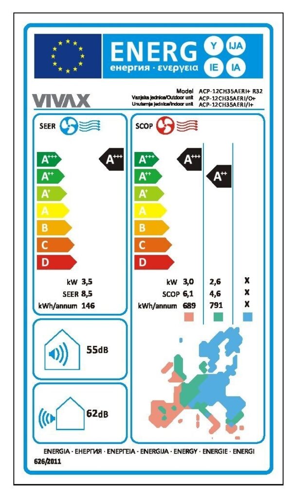 VIVAX COOL inverter klima uređaj ACP-12CH35AERI+ R32 - Slika 6