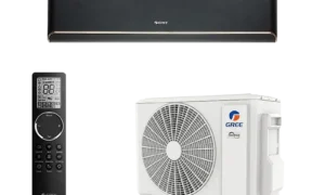 GREE crni klima uređaj Airy GWH18AVDXE-K6DNA1A/I + GWH18AVDXE-K6DNA1A/O / 5,0 kW