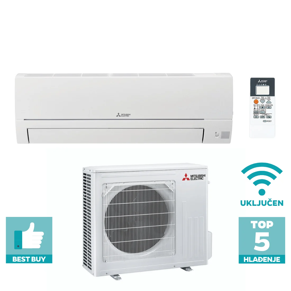 MITSUBISHI ELECTRIC klima uređaj Standard Eco Inverter MSZ-HR60VF + MUZ-HR60VF / 6,0 kW